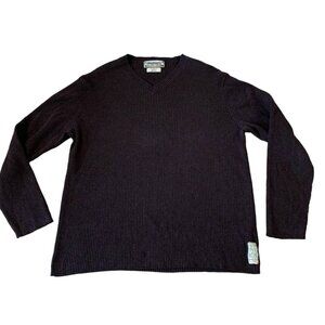 Vintage Polo Jeans Company Sweater Men’s Size XL Brown Cotton Ribbed V-Neck